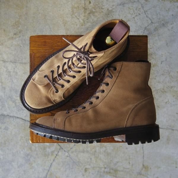 極上★トリッカーズ(レディース) SIZE 6【貴重★モンキーブーツ/6087】スエード/コマンドソール/薄茶/Tricker's★d429