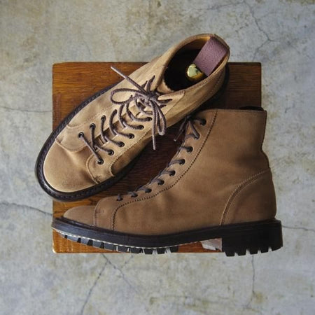 極上★トリッカーズ(レディース) SIZE 6【貴重★モンキーブーツ/6087】スエード/コマンドソール/薄茶/Tricker's★d429