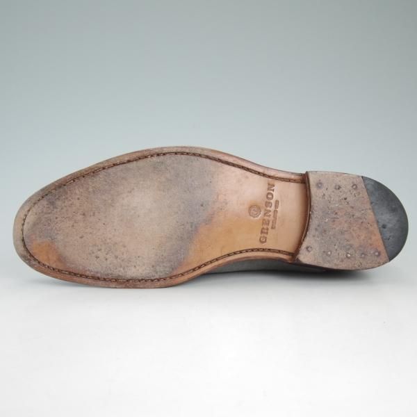 極美品★(英)グレンソン UK6【★コンビ仕様/スエード×カーフ】4003-25/ストレートチップ/灰×黒/メンズ/GRENSON★d430