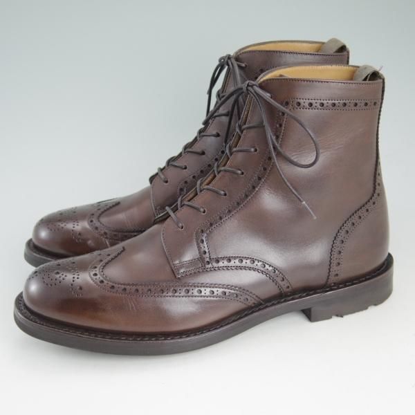 極美品★チャーチ 70F/UK7【★エンフィールド/ENFIELD/4都市ロゴ】ブーツ/143ラスト/ネバダカーフ/フルブローグ/茶/メンズ/Church's★d431