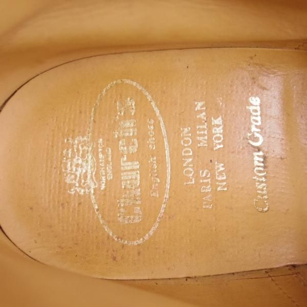 極美品★チャーチ 70F/UK7【★エンフィールド/ENFIELD/4都市ロゴ】ブーツ/143ラスト/ネバダカーフ/フルブローグ/茶/メンズ/Church's★d431