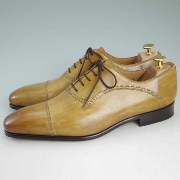 ★(スペイン製)マグナーニ SIZE 43【★ボロネーゼ製法/パンチドキャップトゥ】薄茶/カーフ/メンズ/MAGNANNI★d436