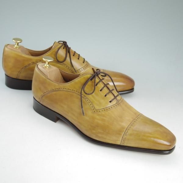 ★(スペイン製)マグナーニ SIZE 43【★ボロネーゼ製法/パンチドキャップトゥ】薄茶/カーフ/メンズ/MAGNANNI★d436