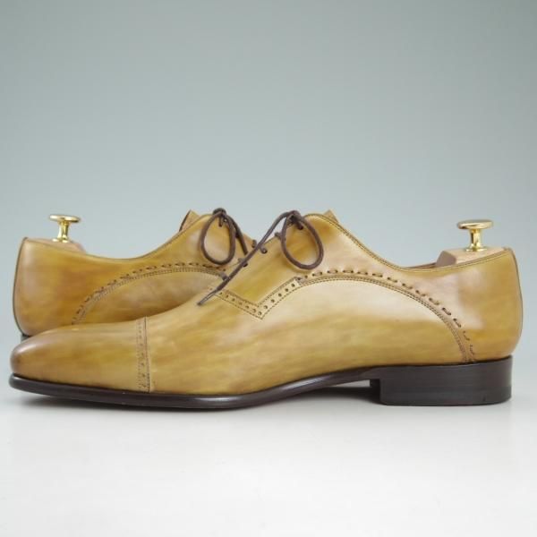 ★(スペイン製)マグナーニ SIZE 43【★ボロネーゼ製法/パンチドキャップトゥ】薄茶/カーフ/メンズ/MAGNANNI★d436