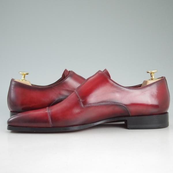 美品★(スペイン製)マグナーニ SIZE 43【★オパンケ/ボロネーゼ製法】ダブルモンク/赤系/カーフ/メンズ/MAGNANNI★d437