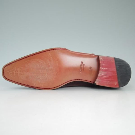 美品★(スペイン製)マグナーニ SIZE 43【★オパンケ/ボロネーゼ製法】ダブルモンク/赤系/カーフ/メンズ/MAGNANNI★d437