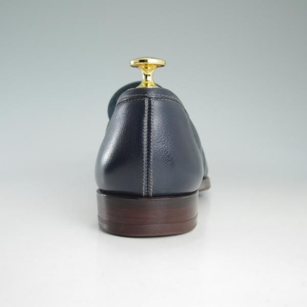 美品★クロケット&ジョーンズ 6E【★コインローファー/JERSEY】348ラスト/スエード/紺/グレインレザー/メンズ/Crockett&Jones★d444