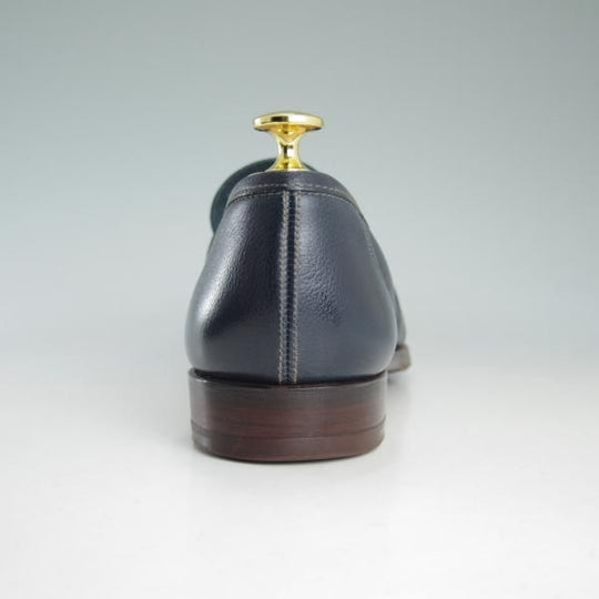 美品★クロケット&ジョーンズ 6E【★コインローファー/JERSEY】348ラスト/スエード/紺/グレインレザー/メンズ/Crockett&Jones★d444