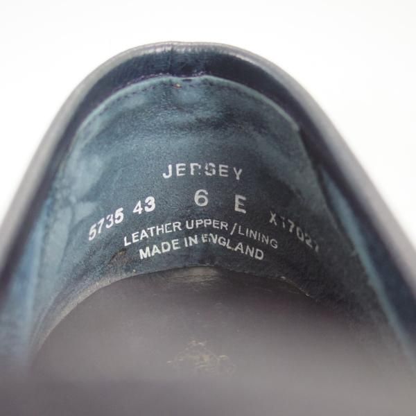 美品★クロケット&ジョーンズ 6E【★コインローファー/JERSEY】348ラスト/スエード/紺/グレインレザー/メンズ/Crockett&Jones★d444
