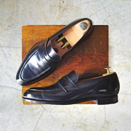 美品★クロケット&ジョーンズ 6D【上級★ハンドグレードライン/CRAWFORD】363ラスト/カーフ/黒/コインローファー/Crockett&Jones★d445