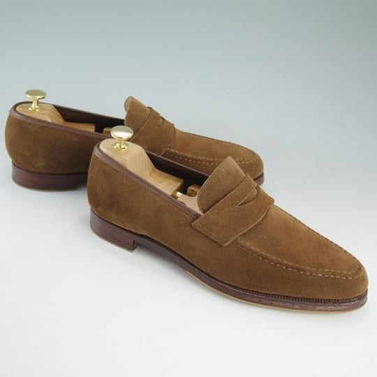 極美品★クロケット&ジョーンズ 8E【★ビームスF別注/CAMDEN】366ラスト/コインローファー/スエード/メンズ/BEAMS F/Crockett&Jones★d446