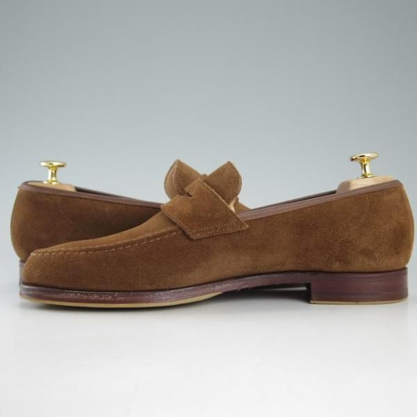 極美品★クロケット&ジョーンズ 8E【★ビームスF別注/CAMDEN】366ラスト/コインローファー/スエード/メンズ/BEAMS F/Crockett&Jones★d446