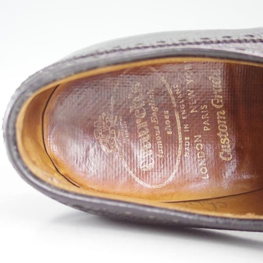 極上★チャーチ 55E/UK5.5【貴重★149ラスト/旧チャーチ/CHILTERN】チルターン/3都市ロゴ/フルブローグ/黒/メンズ/Church's★d448