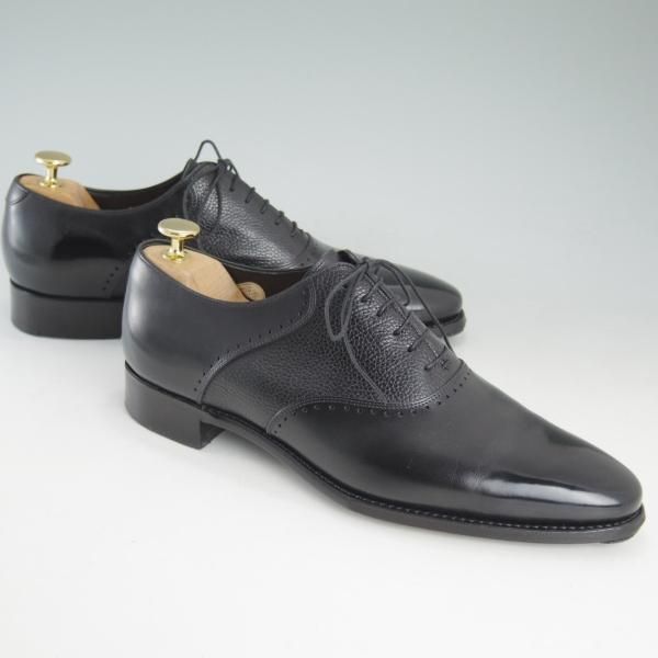 極上★三陽山長 SIZE 7.5【★ユナイテッドアローズ別注/コンビ】サドルシューズ/カーフ/黒/メンズ/靴/UNITED ARROWS/SanyoYamacho★d449