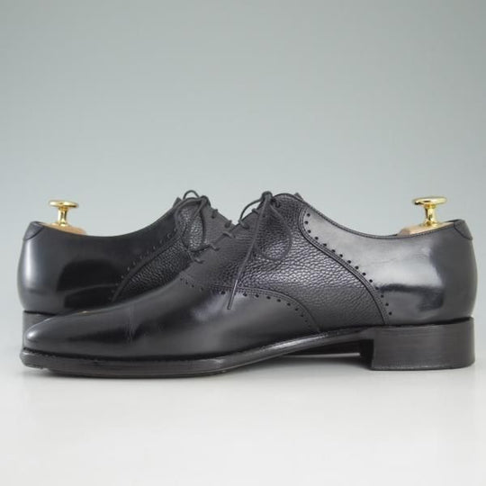 極上★三陽山長 SIZE 7.5【★ユナイテッドアローズ別注/コンビ】サドルシューズ/カーフ/黒/メンズ/靴/UNITED ARROWS/SanyoYamacho★d449