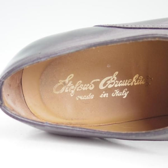 美品★(伊)ステファノ・ブランキーニ SIZE 6.5【★ブラックラピド製法】ストレートチップ/黒/カーフ/メンズ/STEFANO BRANCHINI★d451