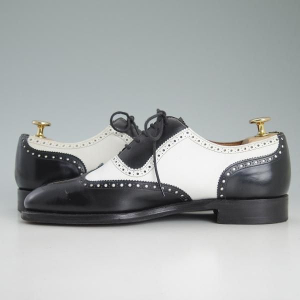 美品★チーニー 6F【★(英)Herring Shoes別注/2003ラスト/コンビ仕様】JEKYLL/フルブローグ/白×黒/ヘリング/メンズ/CHEANEY★d452