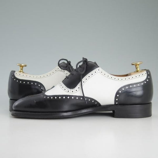 美品★チーニー 6F【★(英)Herring Shoes別注/2003ラスト/コンビ仕様】JEKYLL/フルブローグ/白×黒/ヘリング/メンズ/CHEANEY★d452