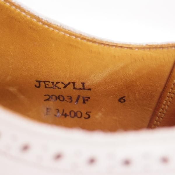 美品★チーニー 6F【★(英)Herring Shoes別注/2003ラスト/コンビ仕様】JEKYLL/フルブローグ/白×黒/ヘリング/メンズ/CHEANEY★d452