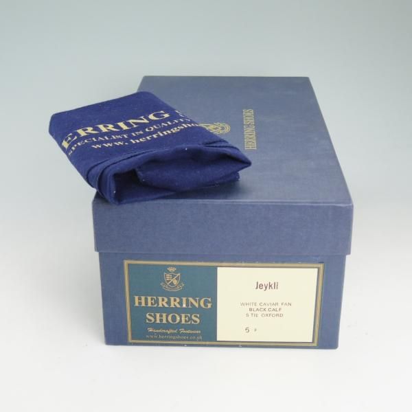 美品★チーニー 6F【★(英)Herring Shoes別注/2003ラスト/コンビ仕様】JEKYLL/フルブローグ/白×黒/ヘリング/メンズ/CHEANEY★d452