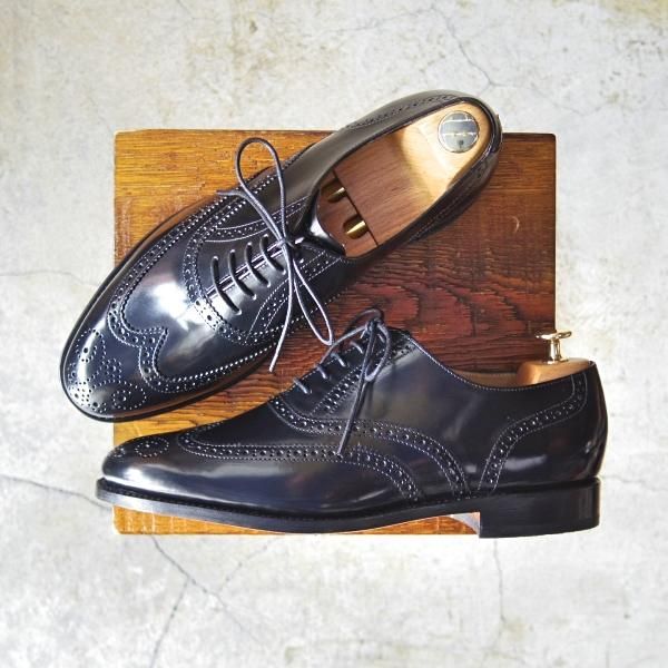 新品★(英)BARKER/バーカー 8G【★グッドイヤーウェルテッド製法】フルブローグ/ポリッシュレザー/黒/メンズ★d456