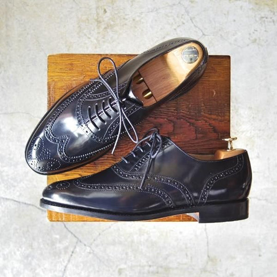 新品★(英)BARKER/バーカー 8G【★グッドイヤーウェルテッド製法】フルブローグ/ポリッシュレザー/黒/メンズ★d456