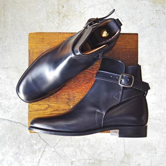 新品★(英)SANDERS/サンダース 7G【貴重★Newmarket/ジョッパーブーツ】2943B/ポリッシュレザー/黒/メンズ★d457