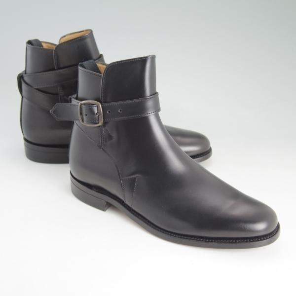 新品★(英)SANDERS/サンダース 7G【貴重★Newmarket/ジョッパーブーツ】2943B/ポリッシュレザー/黒/メンズ★d457