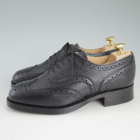 新品★(英)SANDERS/サンダース 7F【貴重★Braemar/フルブローグ】5597B/グレインレザー/黒/メンズ★d458