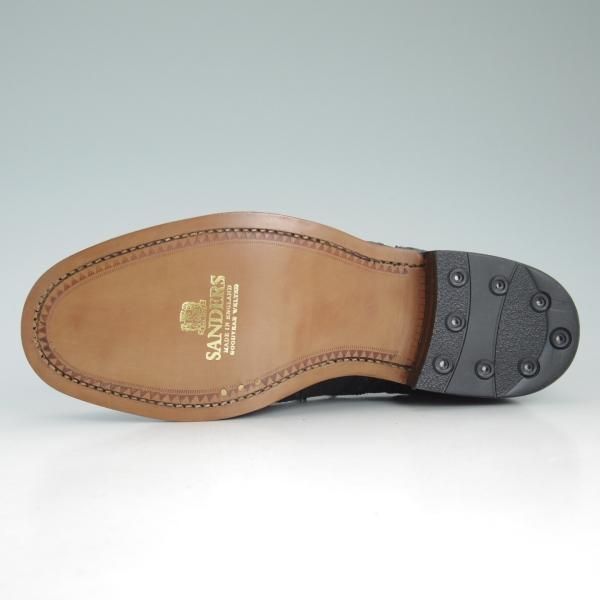 新品★(英)SANDERS/サンダース 7F【貴重★Braemar/フルブローグ】5597B/グレインレザー/黒/メンズ★d458