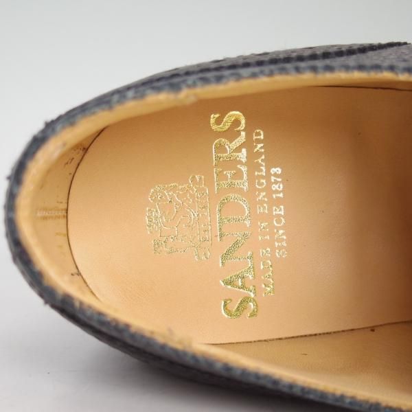 新品★(英)SANDERS/サンダース 7F【貴重★Braemar/フルブローグ】5597B/グレインレザー/黒/メンズ★d458