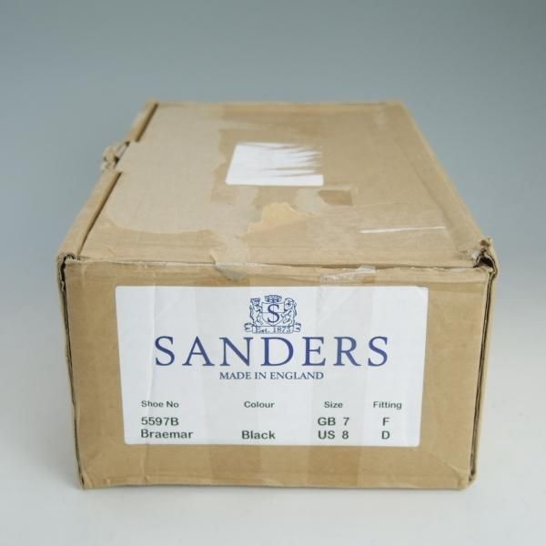 新品★(英)SANDERS/サンダース 7F【貴重★Braemar/フルブローグ】5597B/グレインレザー/黒/メンズ★d458
