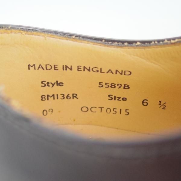 新品★(英)SANDERS/サンダース 6.5H【貴重★Oxford/ストレートチップ】5589B/ポリッシュレザー/黒/メンズ/SANDERS★d459