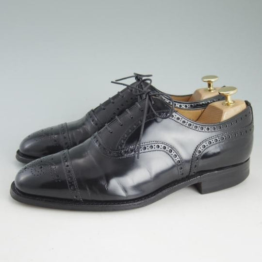 極上★チャーチ 70G/UK7【貴重★旧チャーチ/73ラスト/ブックバインダーカーフ】3都市ロゴ/セミブローグ/黒/メンズ/Church's★d460