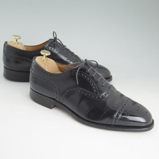 極上★チャーチ 70G/UK7【貴重★旧チャーチ/73ラスト/ブックバインダーカーフ】3都市ロゴ/セミブローグ/黒/メンズ/Church's★d460