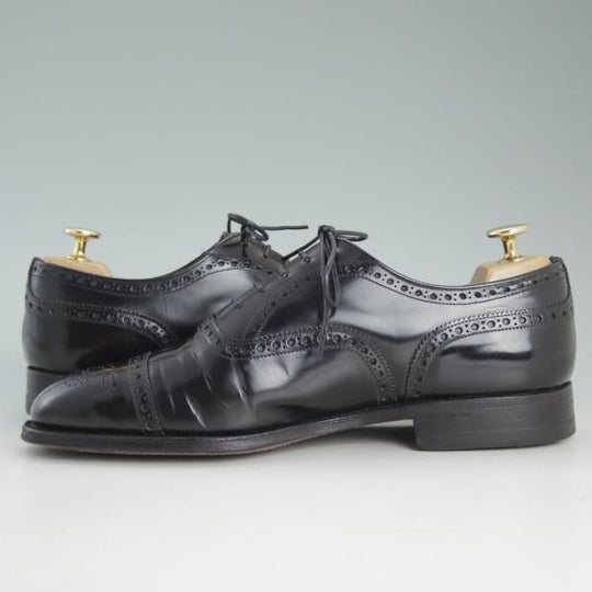 極上★チャーチ 70G/UK7【貴重★旧チャーチ/73ラスト/ブックバインダーカーフ】3都市ロゴ/セミブローグ/黒/メンズ/Church's★d460