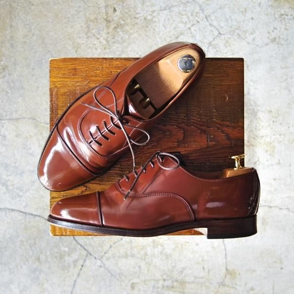 美品★(英)アルフレッドサージェント 7FX【★ストレートチップ/EDMONTON】ポリッシュレザー/茶/メンズ/サージェント/Alfred Sargent★d462
