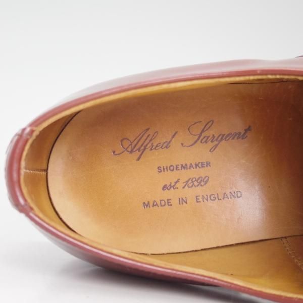 美品★(英)アルフレッドサージェント 7FX【★ストレートチップ/EDMONTON】ポリッシュレザー/茶/メンズ/サージェント/Alfred Sargent★d462