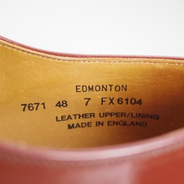 美品★(英)アルフレッドサージェント 7FX【★ストレートチップ/EDMONTON】ポリッシュレザー/茶/メンズ/サージェント/Alfred Sargent★d462