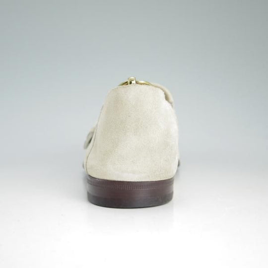 未使用★(伊)サントーニ SIZE 8【★スリッポン/ローファー/シングルモンク/キルト】スエード/アイボリー/メンズ/Santoni★d466