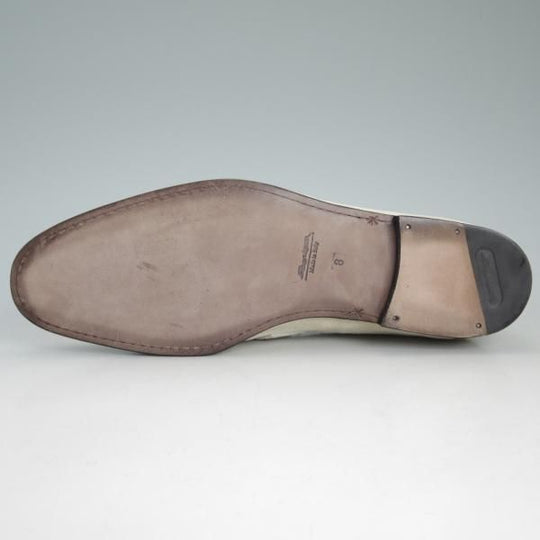 未使用★(伊)サントーニ SIZE 8【★スリッポン/ローファー/シングルモンク/キルト】スエード/アイボリー/メンズ/Santoni★d466