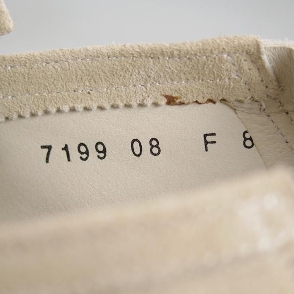 未使用★(伊)サントーニ SIZE 8【★スリッポン/ローファー/シングルモンク/キルト】スエード/アイボリー/メンズ/Santoni★d466