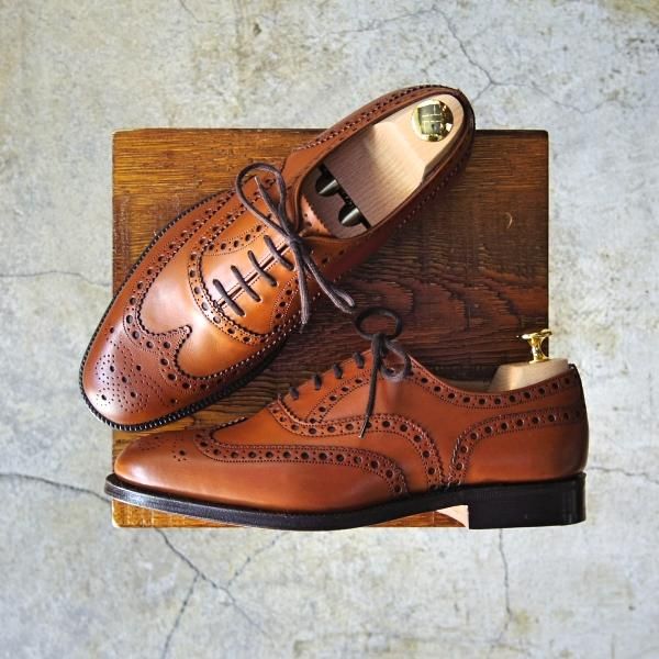 新品★チャーチ 65G/UK6.5【貴重★73ラスト/バーウッド似寄り】BRISBANE/フルブローグ/カーフ/茶/メンズ/Church's★d473