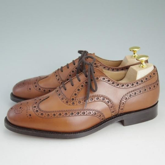 新品★チャーチ 65G/UK6.5【貴重★73ラスト/バーウッド似寄り】BRISBANE/フルブローグ/カーフ/茶/メンズ/Church's★d473