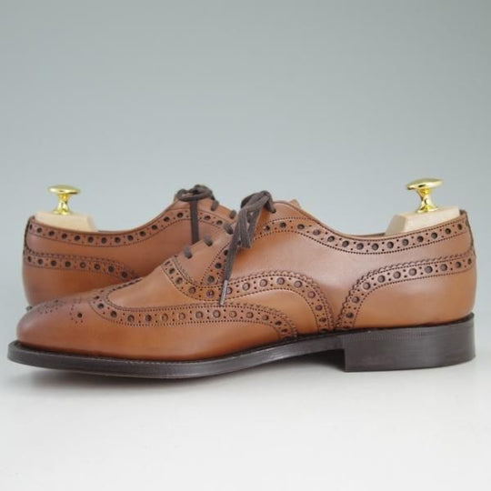 新品★チャーチ 65G/UK6.5【貴重★73ラスト/バーウッド似寄り】BRISBANE/フルブローグ/カーフ/茶/メンズ/Church's★d473