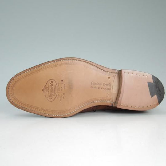 新品★チャーチ 65G/UK6.5【貴重★73ラスト/バーウッド似寄り】BRISBANE/フルブローグ/カーフ/茶/メンズ/Church's★d473