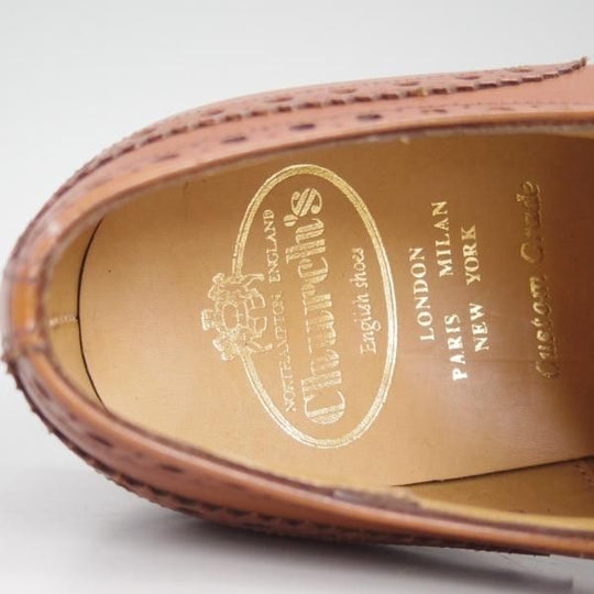 新品★チャーチ 65G/UK6.5【貴重★73ラスト/バーウッド似寄り】BRISBANE/フルブローグ/カーフ/茶/メンズ/Church's★d473