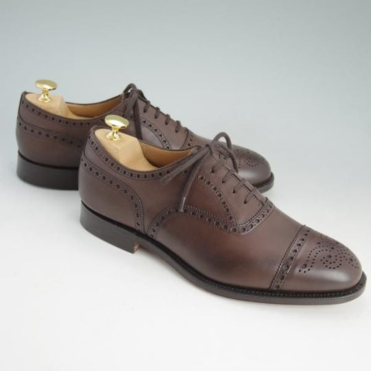 新品★チャーチ 65G/UK6.5【貴重★73ラスト/ディプロマット/DIPLOMAT】セミブローグ/4都市ロゴ/ネバダカーフ/濃茶/メンズ/Church's★d474