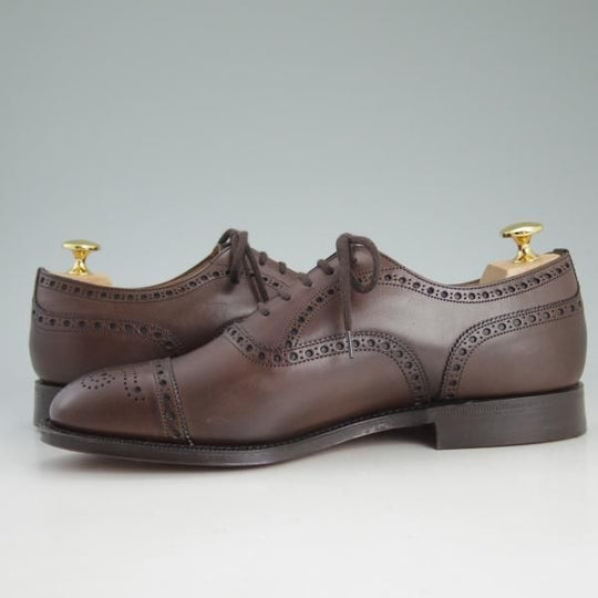 新品★チャーチ 65G/UK6.5【貴重★73ラスト/ディプロマット/DIPLOMAT】セミブローグ/4都市ロゴ/ネバダカーフ/濃茶/メンズ/Church's★d474