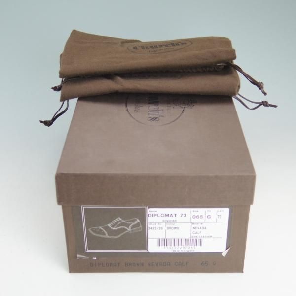 新品★チャーチ 65G/UK6.5【貴重★73ラスト/ディプロマット/DIPLOMAT】セミブローグ/4都市ロゴ/ネバダカーフ/濃茶/メンズ/Church's★d474